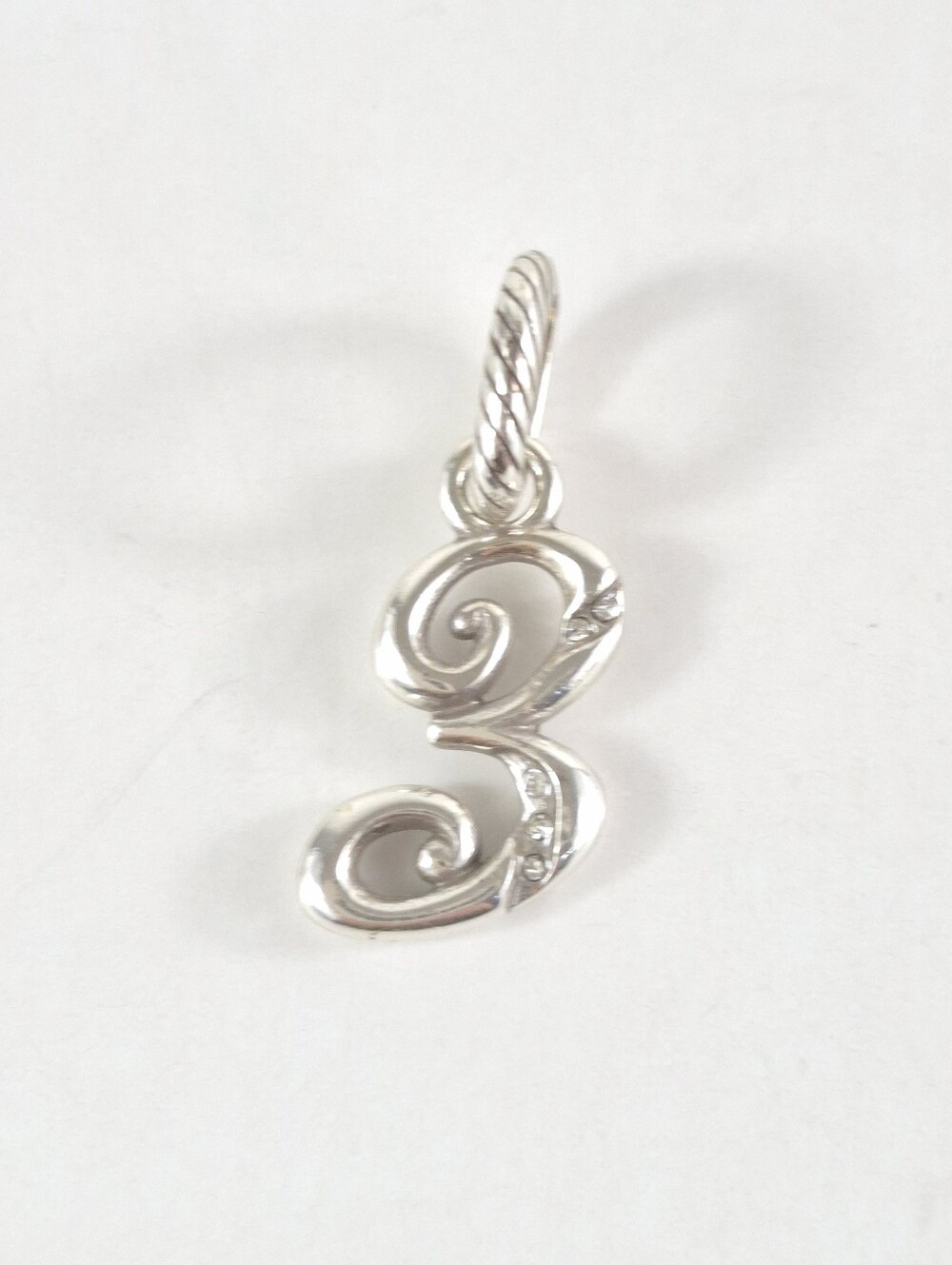 Brighton Number 3 Crystal Charm